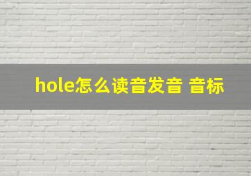 hole怎么读音发音 音标